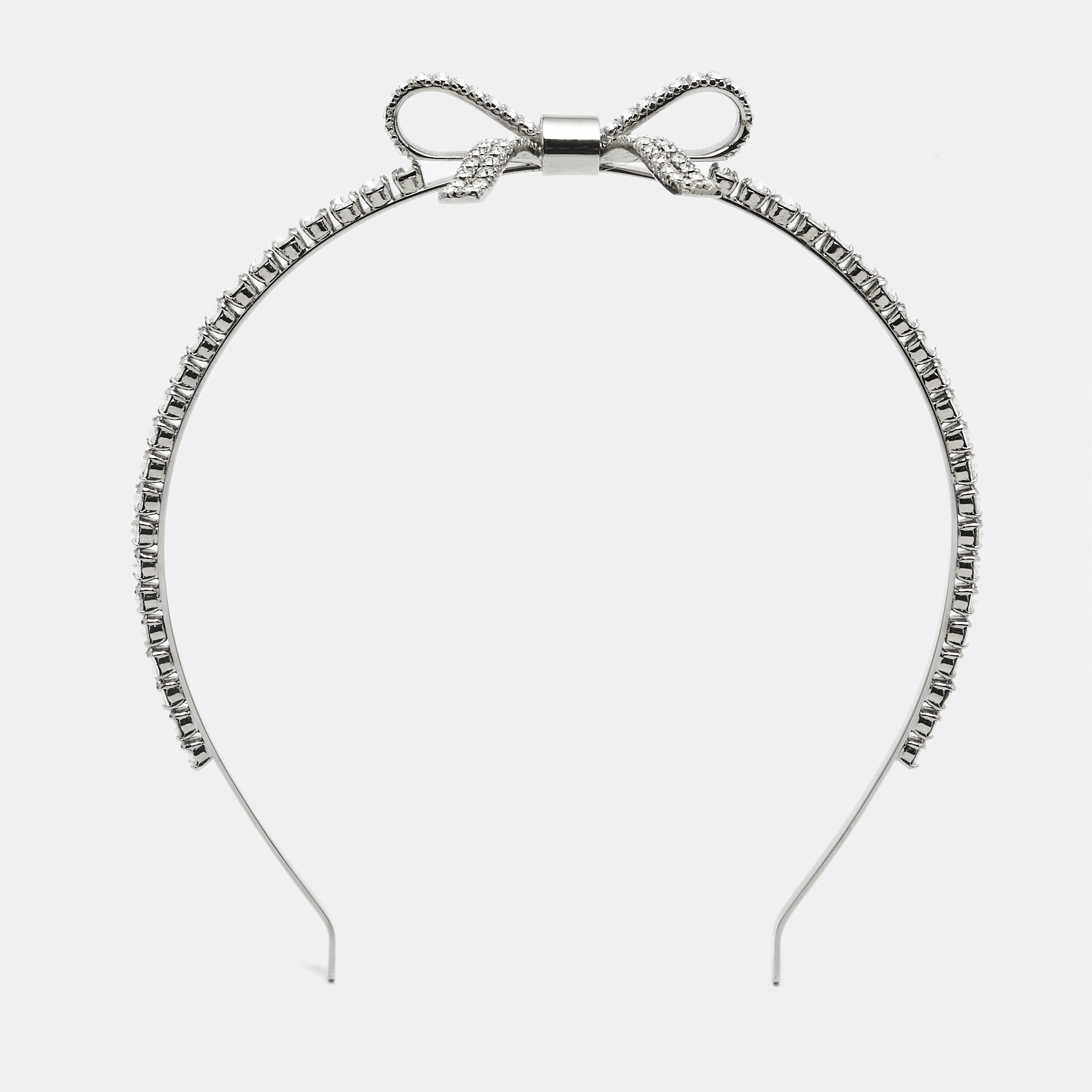 

Miu Miu Bow Crystals Silver Tone Head Band