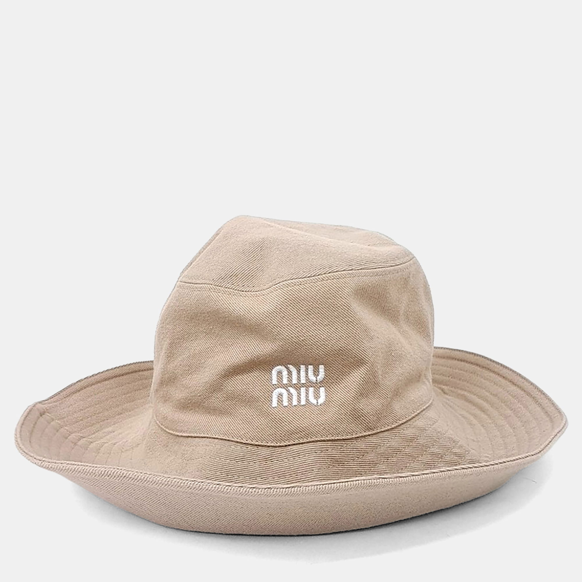 Pre-owned Miu Miu Beige Hat In Sand