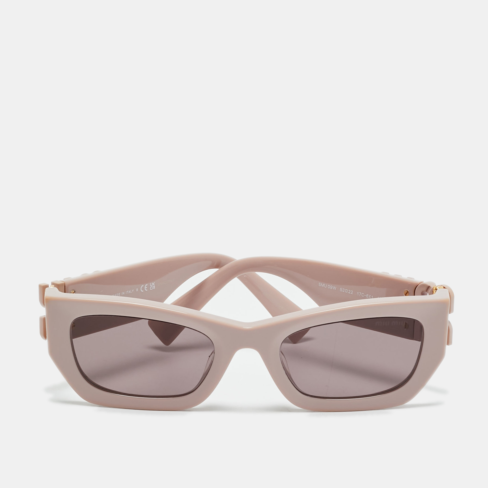 

Miu Miu Old Rose SMU 09W Logo Frame Cat Eye Sunglasses, Pink