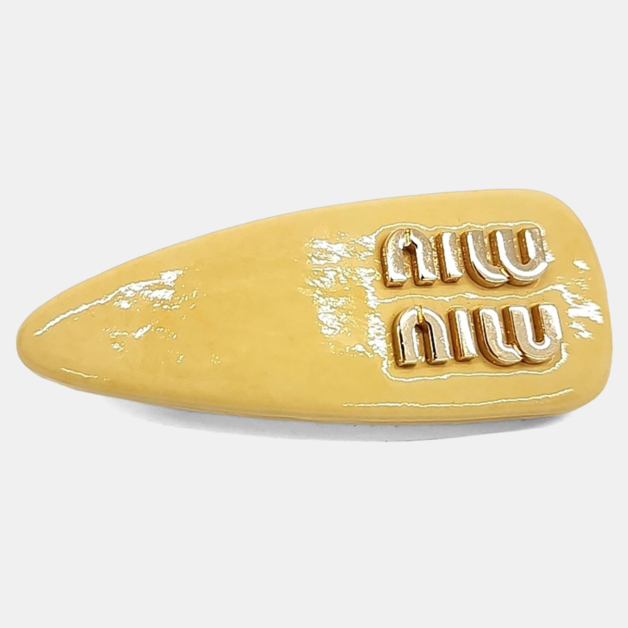 Pre-owned Miu Miu Hairpin In Yellow