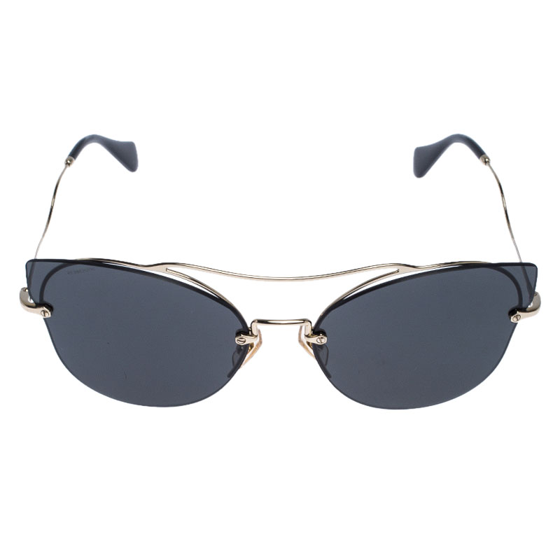 

Miu Miu Pale Gold / Grey SMU52S Butterfly Sunglasses