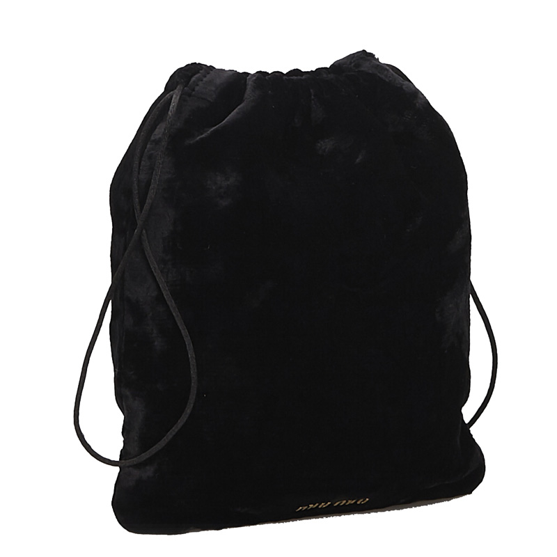 

Miu Miu Black Velour Drawstring Pouch
