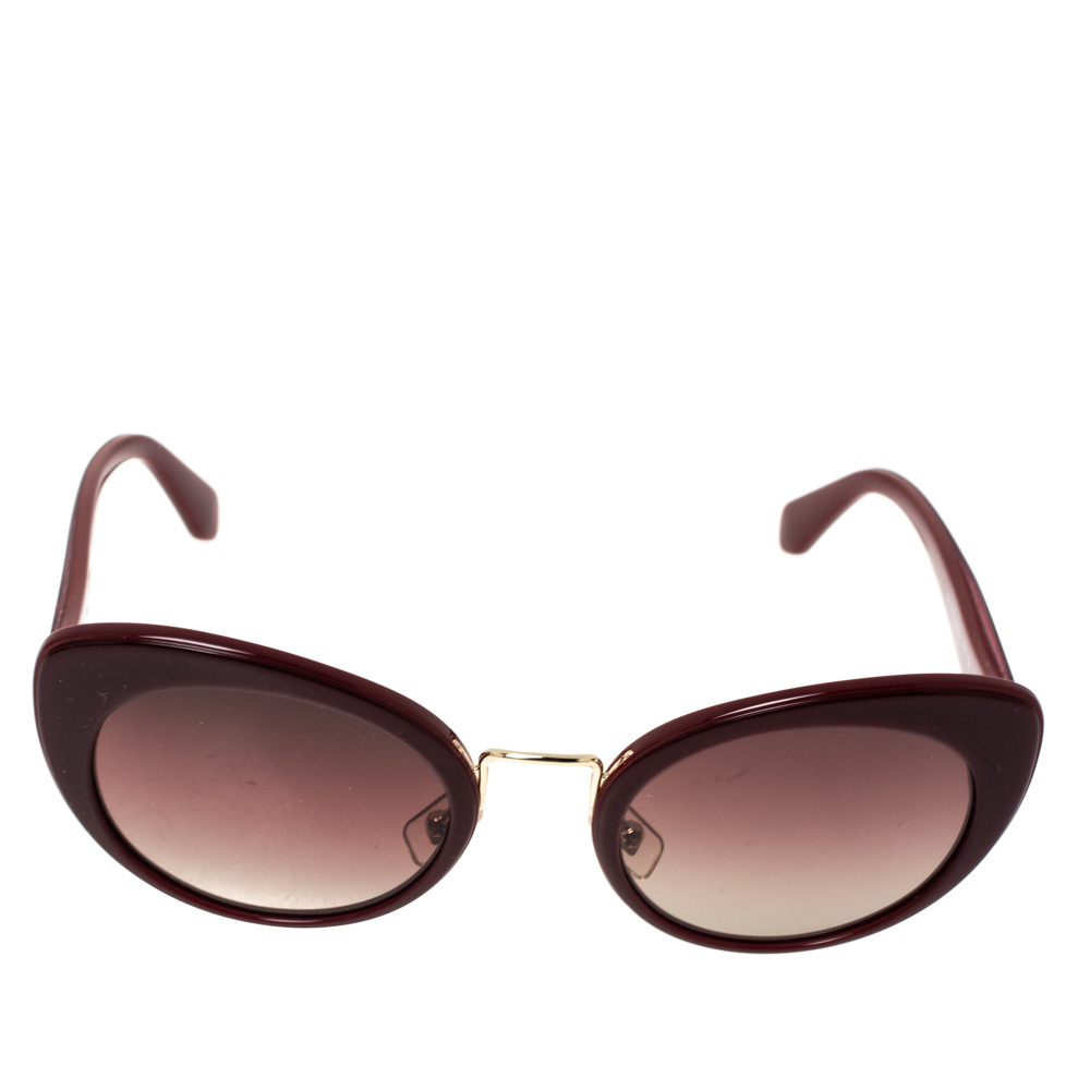 

Miu Miu Burgundy Gradient SMU 06T Cateye Sunglasses