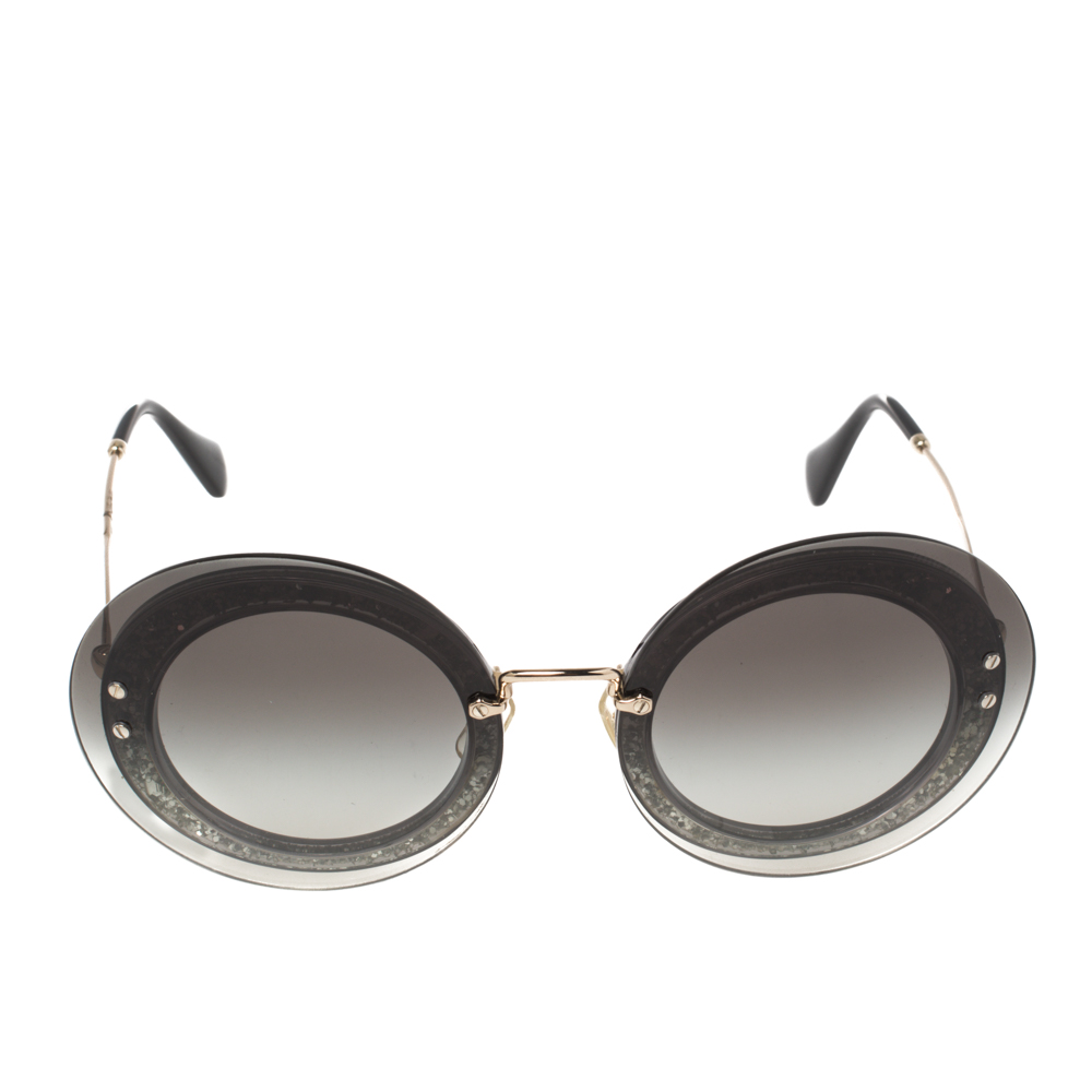 

Miu Miu Ombre Shimmer/ Grey Gradient SMU 10R Round Sunglasses