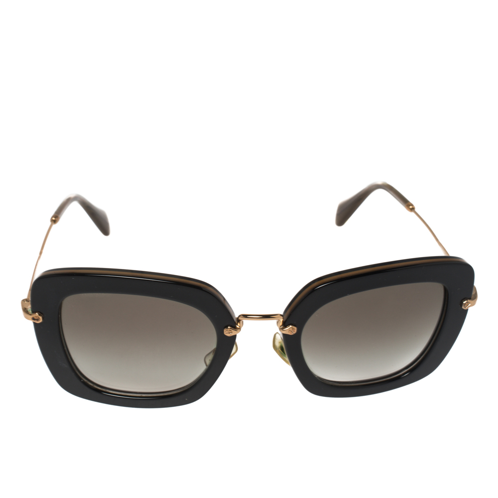 

Miu Miu Black/Olive Green Gradient SMU07O Square Sunglasses