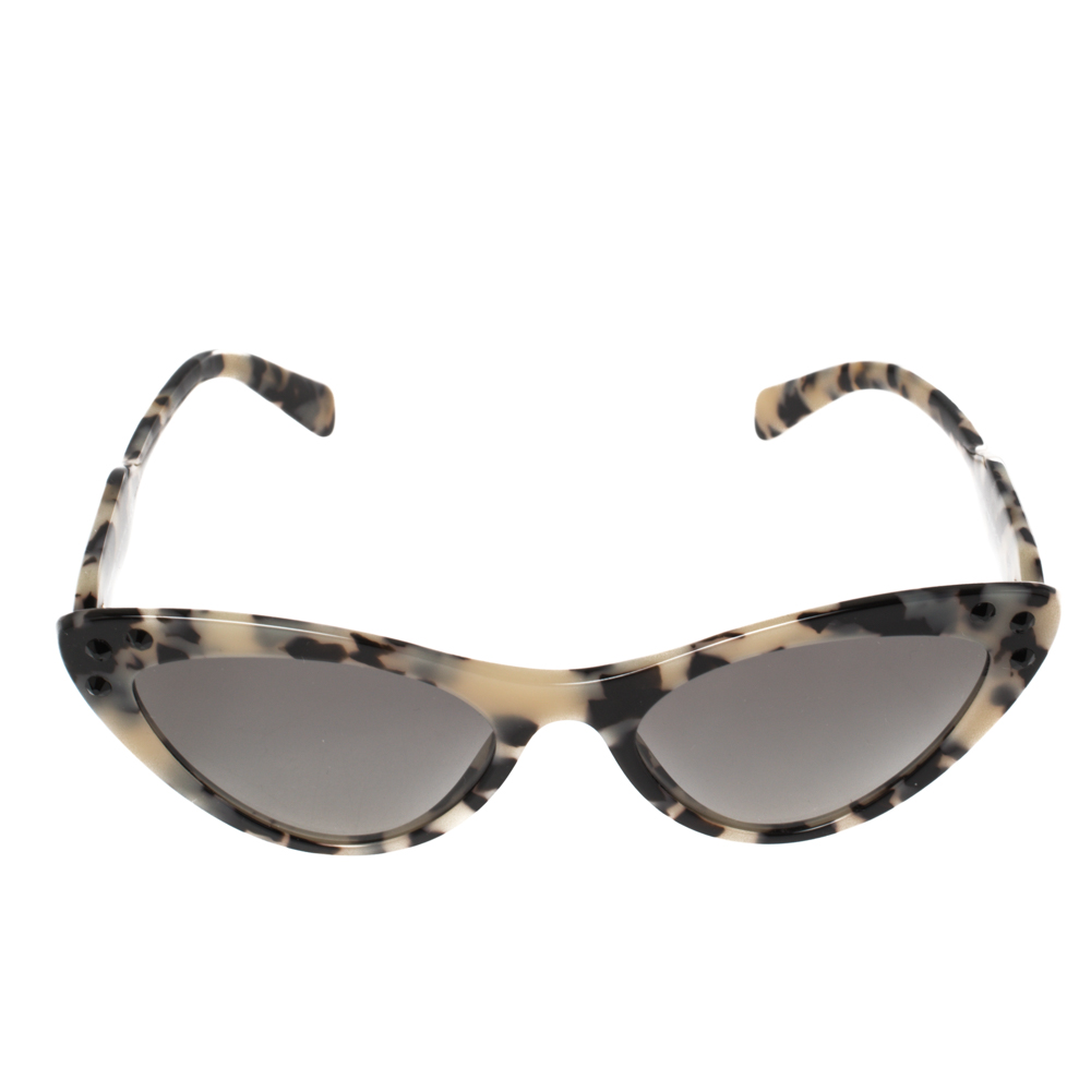 

Miu Miu Black/Beige Havana SMU05T Cat Eye Sunglasses, Grey