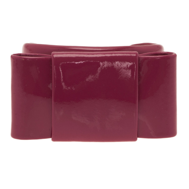 Miu Miu Pink Patent Leather Bow Bangle 17CM
