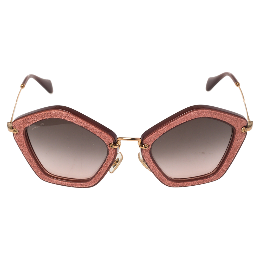 

Miu Miu Gold Tone/Pink SMU 06O Cat Eye Gradient Sunglasses