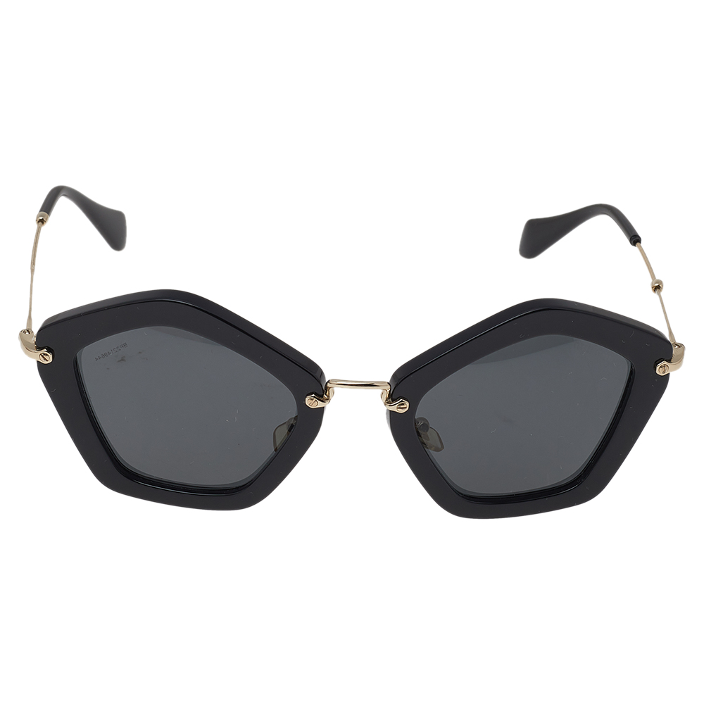 

Miu Miu Gold/Black SMU 06O Cat Eye Sunglasses