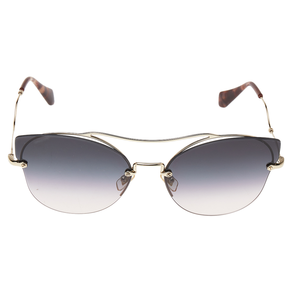 

Miu Miu Gold Tone/Grey Gradient SMU 52S Senique Butterfly Sunglasses
