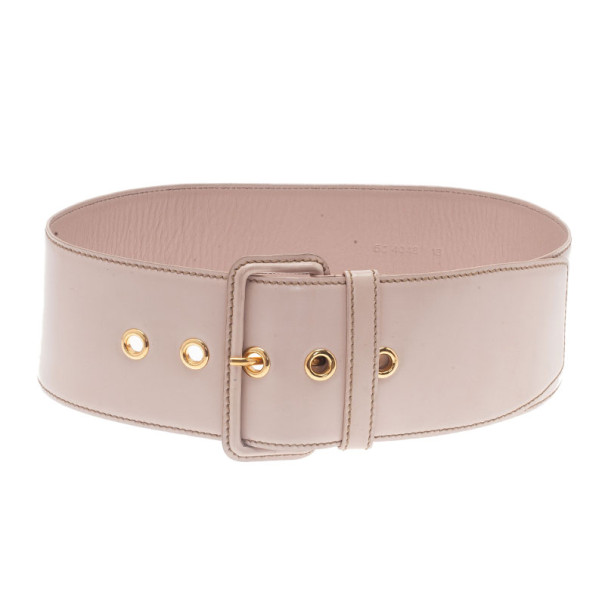 Pre Owned Miu Miu Pink Leather Waist Belt 75CM