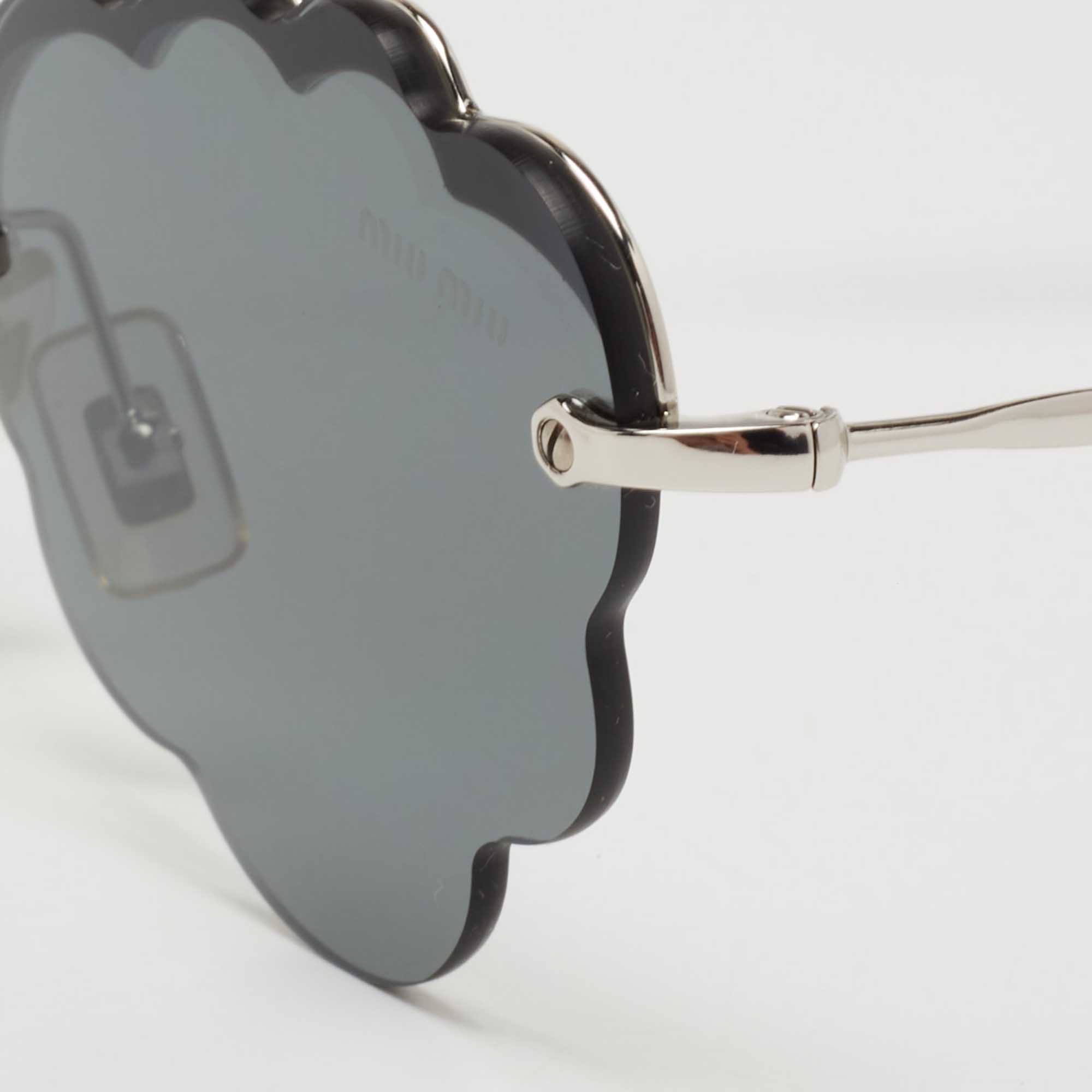 

Miu Miu Grey/Silver SMU 57U Geometric Sunglasses