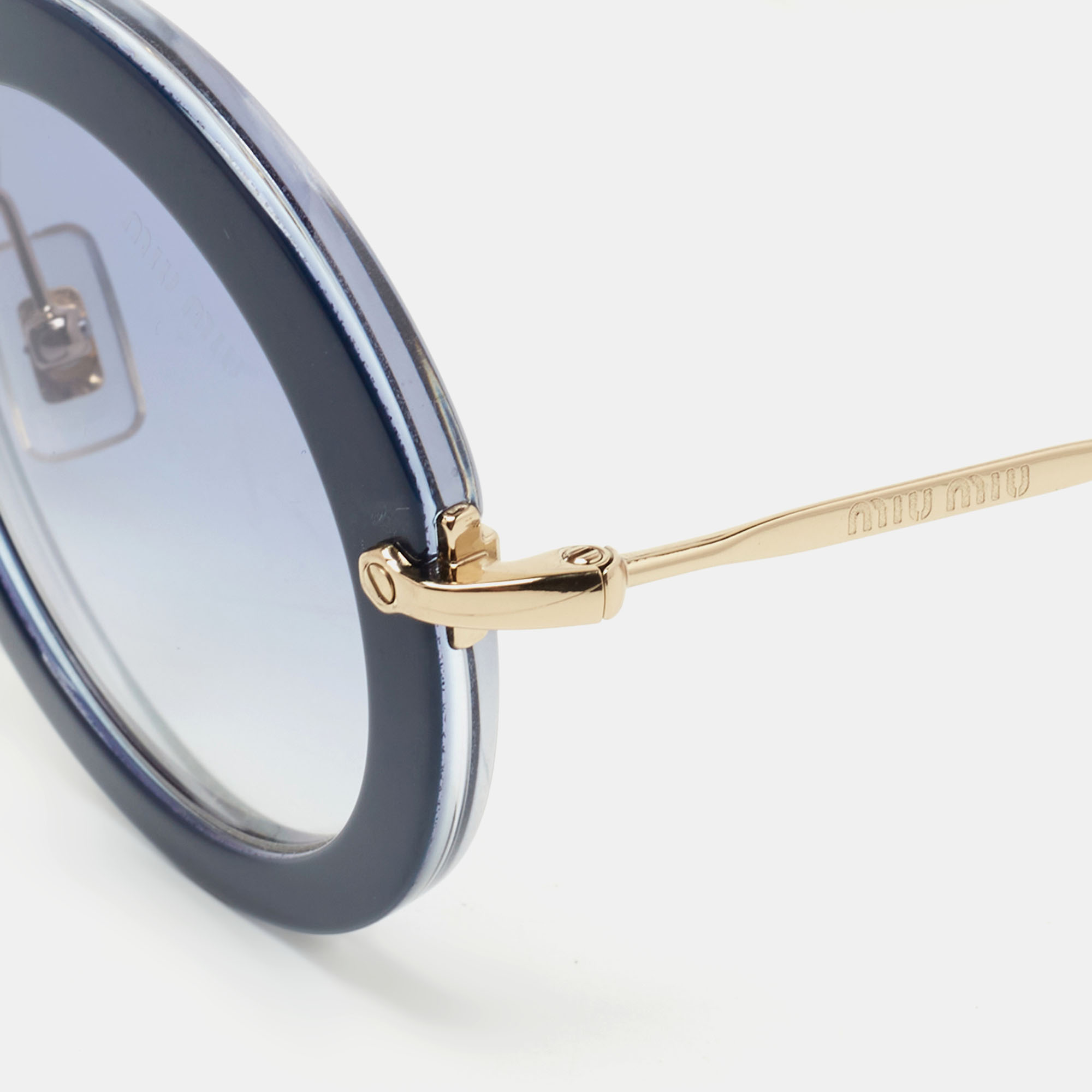 

Miu Miu Navy Blue SMU 13N Round Sunglasses