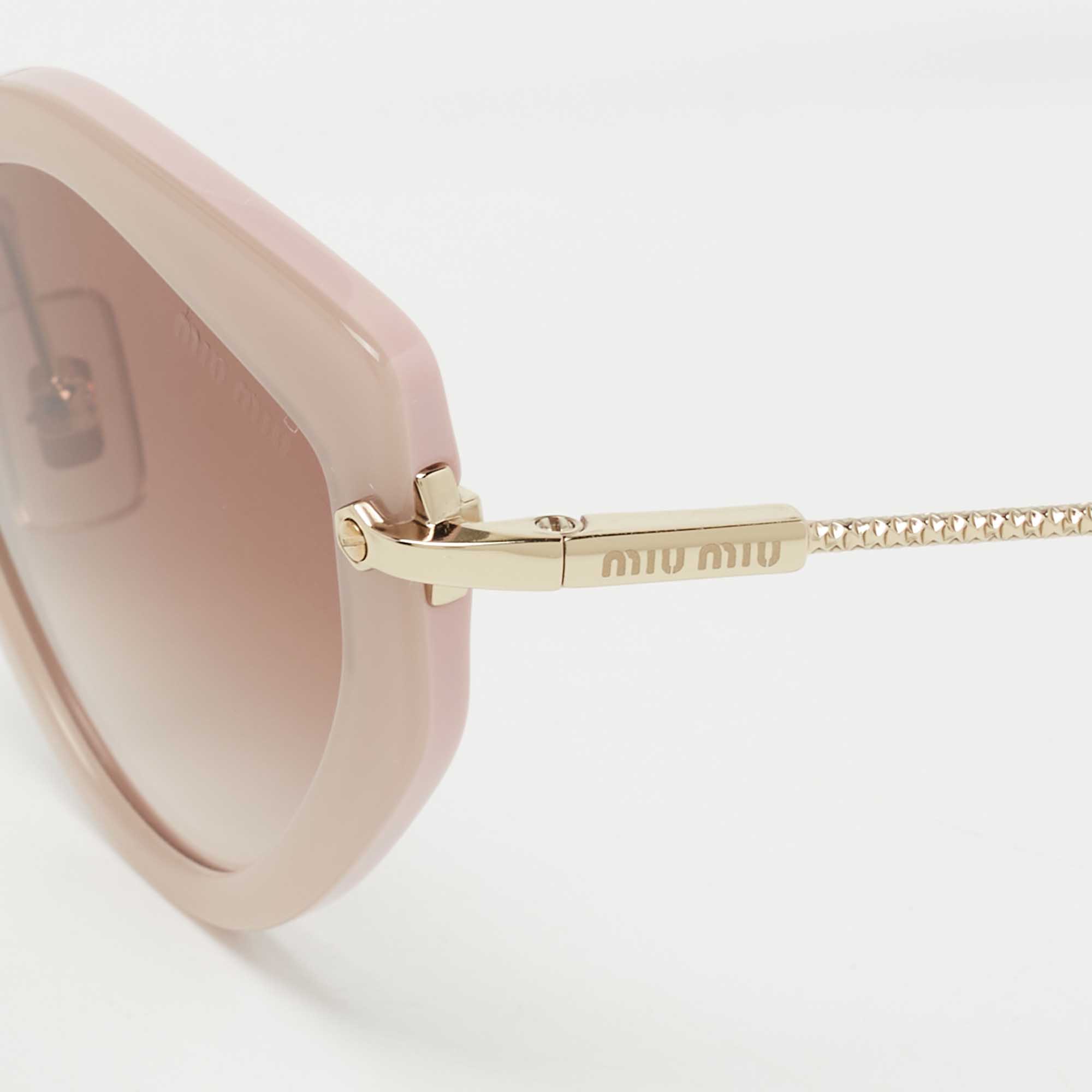 

Miu Miu Pink & Gold Tone / Brown Gradient Cat Eye Sunglasses
