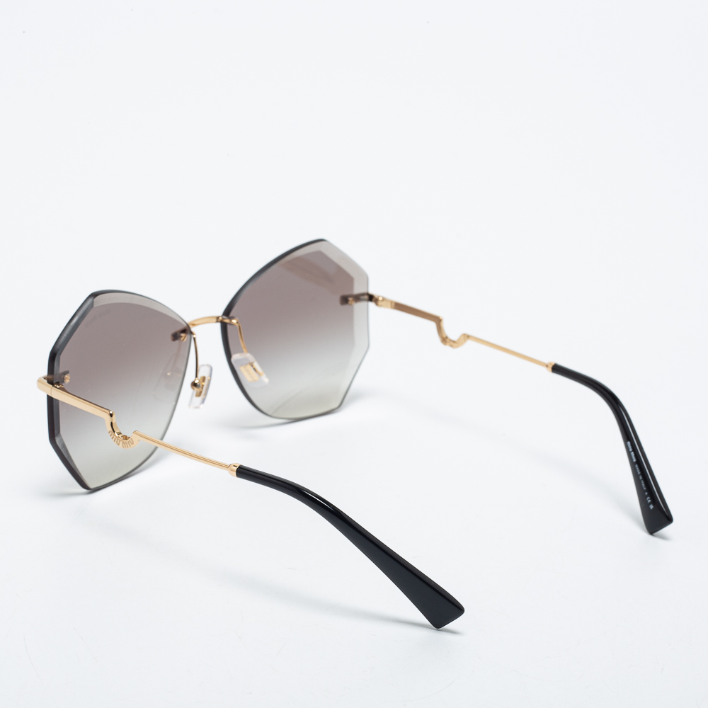 

Miu Miu Gold Tone/ Grey Gradient SMU 55X Butterfly Sunglasses
