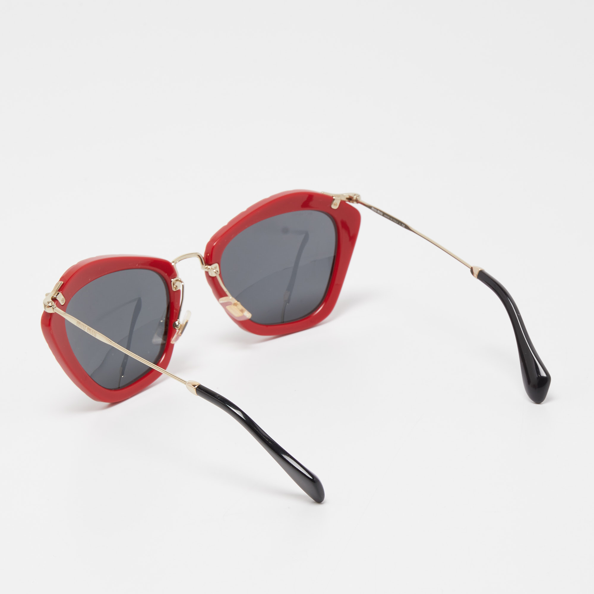 

Miu Miu Red/Gold SMU 10N Cat Eye Sunglasses