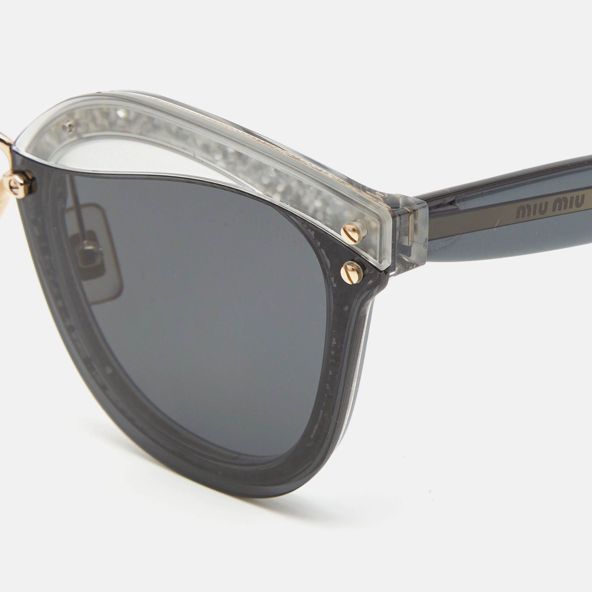 

Miu Miu Black/Grey Glitter Reveal Cat Eye Sunglasses