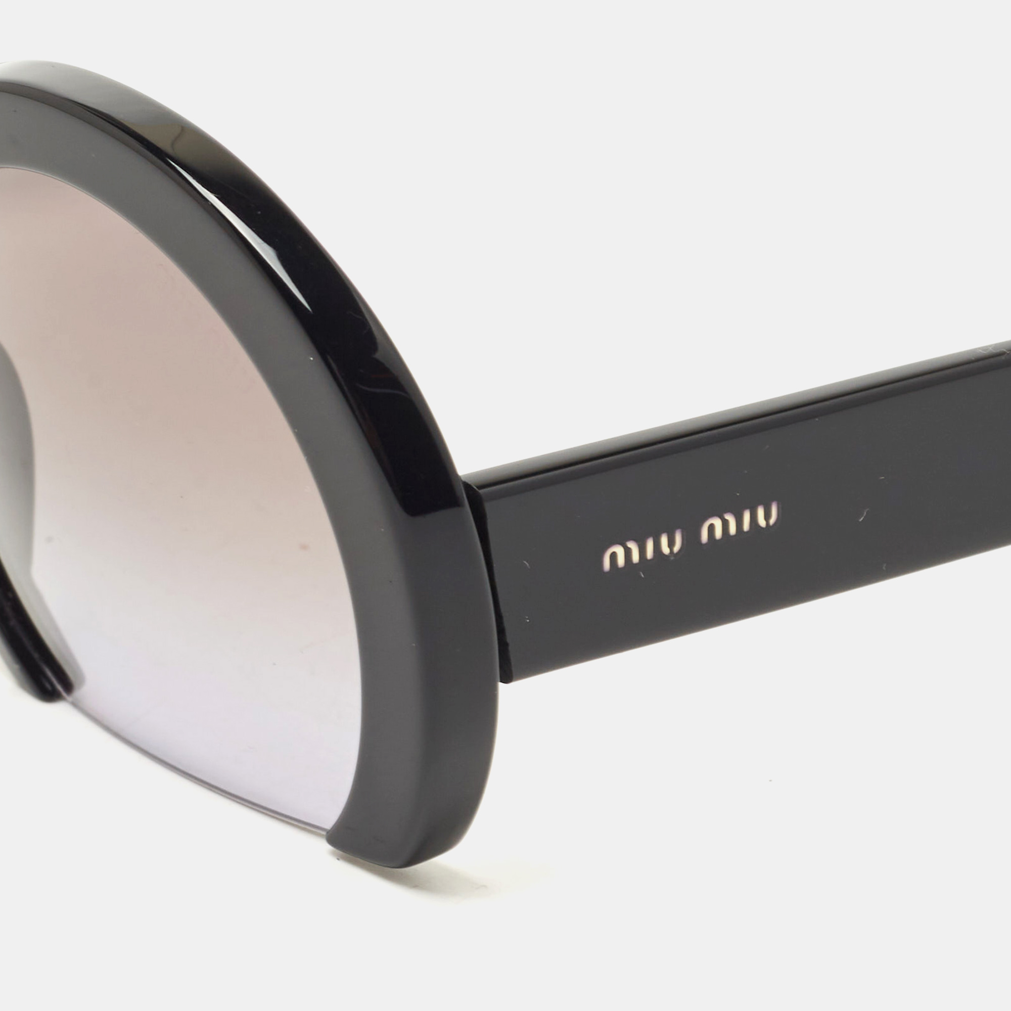 

Miu Miu Black Donna Sole Gradient Round Sunglasses