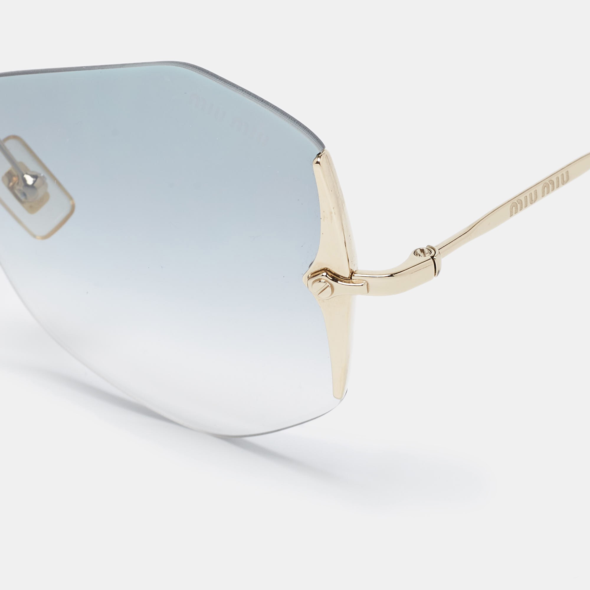 

Miu Miu Black/Beige Gradient SMU520 Rimless Butterfly Sunglasses