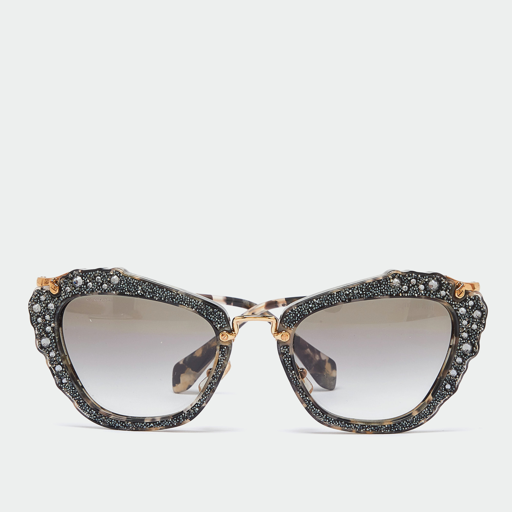 

Miu Miu Grey Glitter/Grey Gradient SMU04Q Cat-Eye Sunglasses