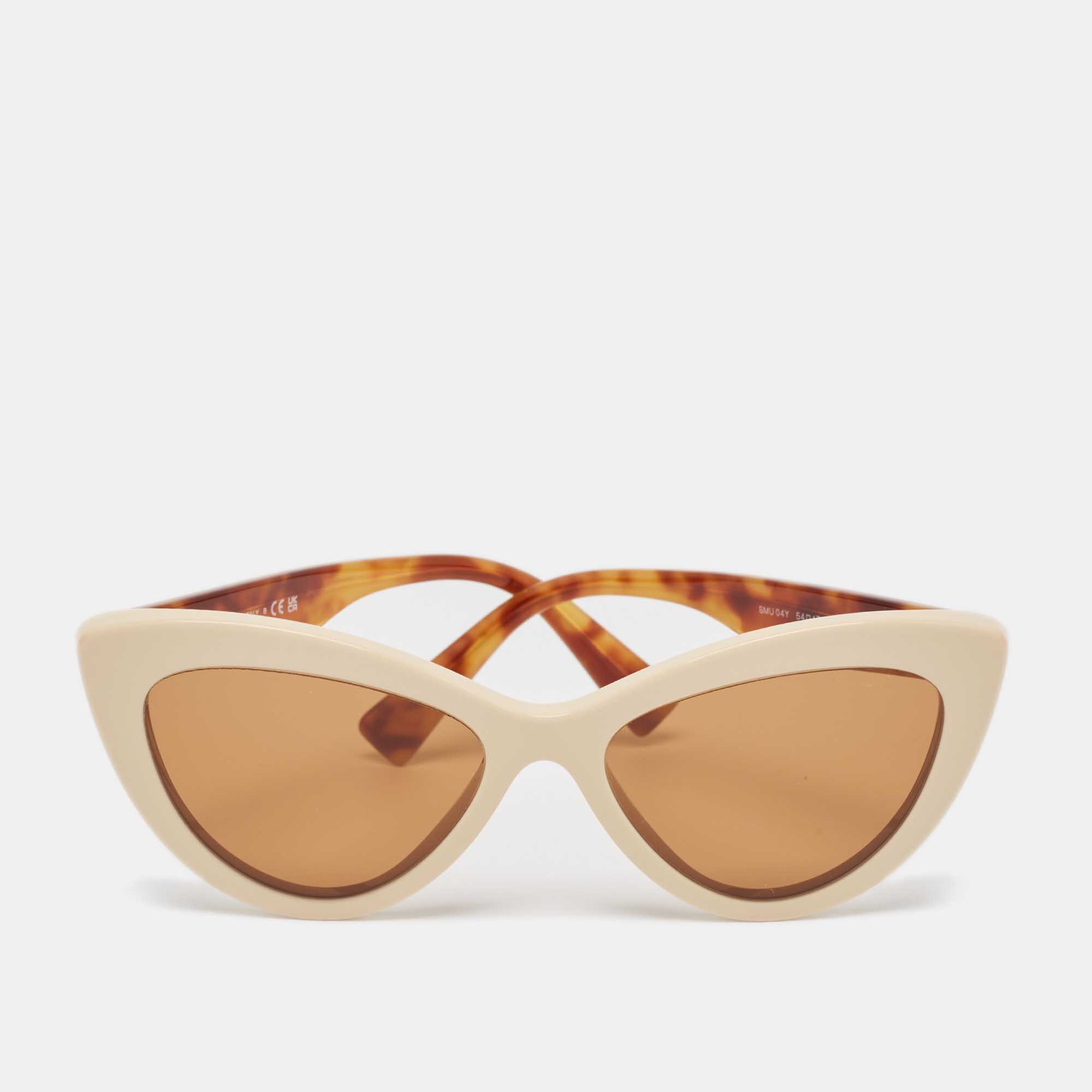 Pre Owned Miu Miu Brown/Beige SMU04Y Cat Eye Sunglasses