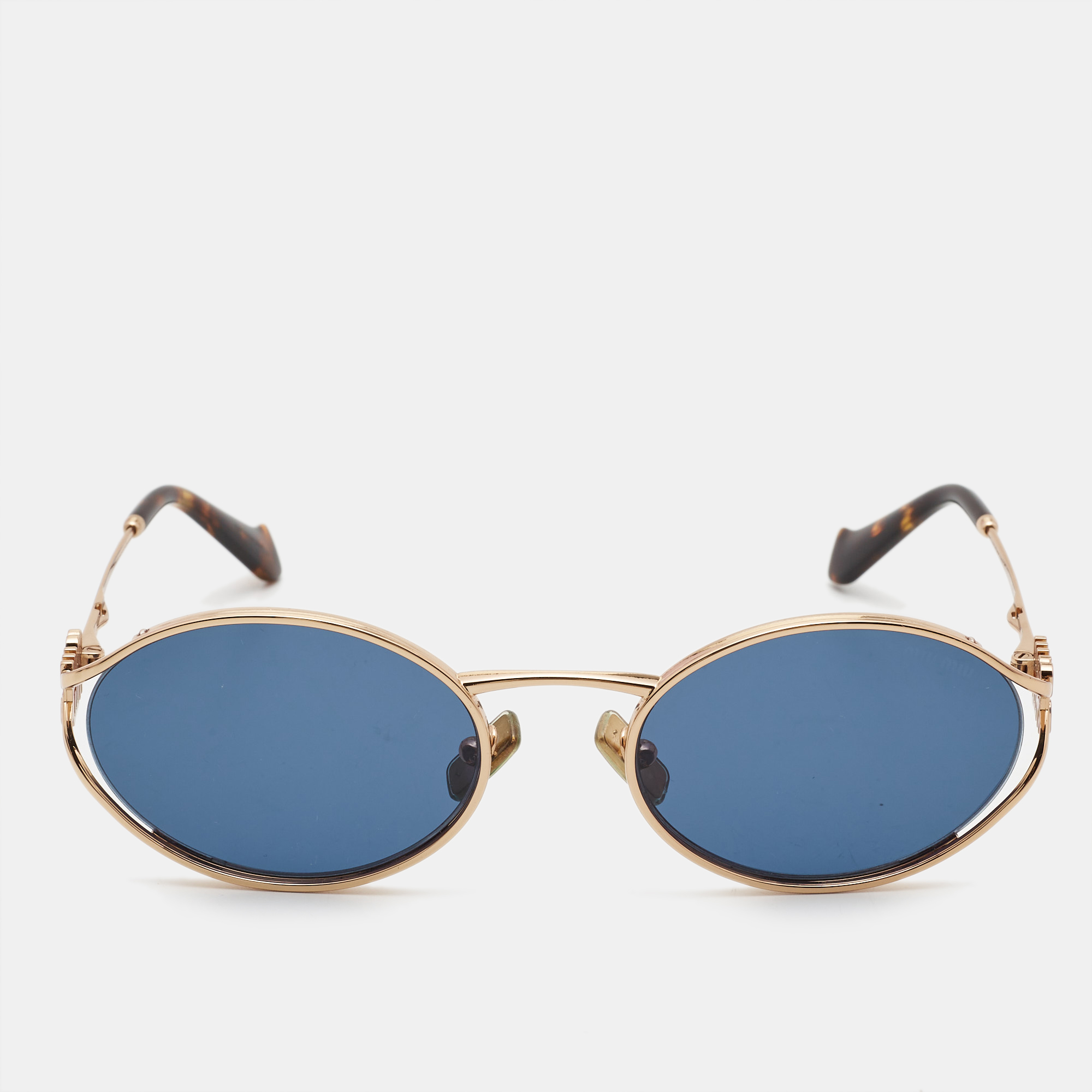 

Miu Miu Blue/Gold Tinted SMU 52Y Oavel Sunglasses