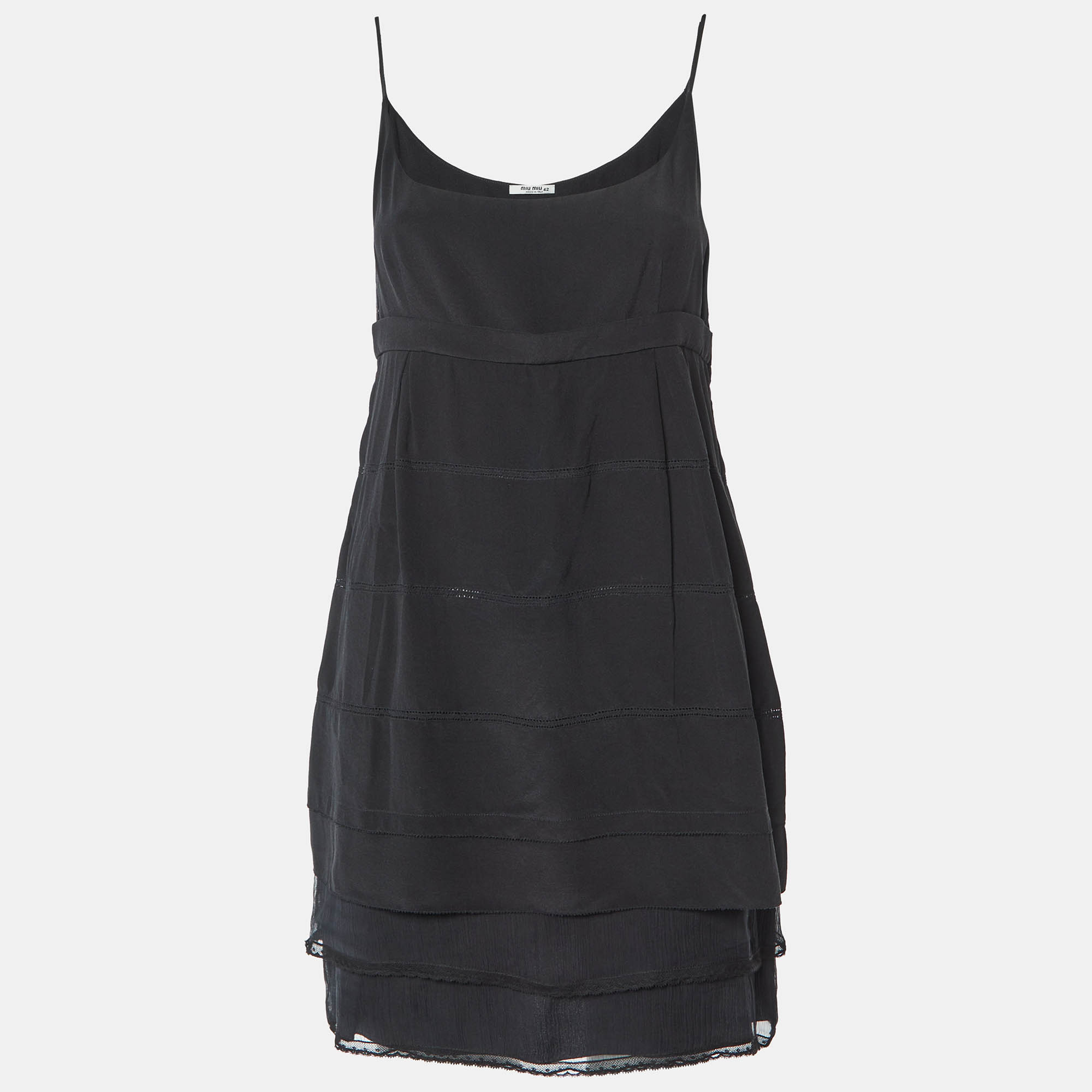 

Miu Miu Black Silk Sleeveless Mini Dress M