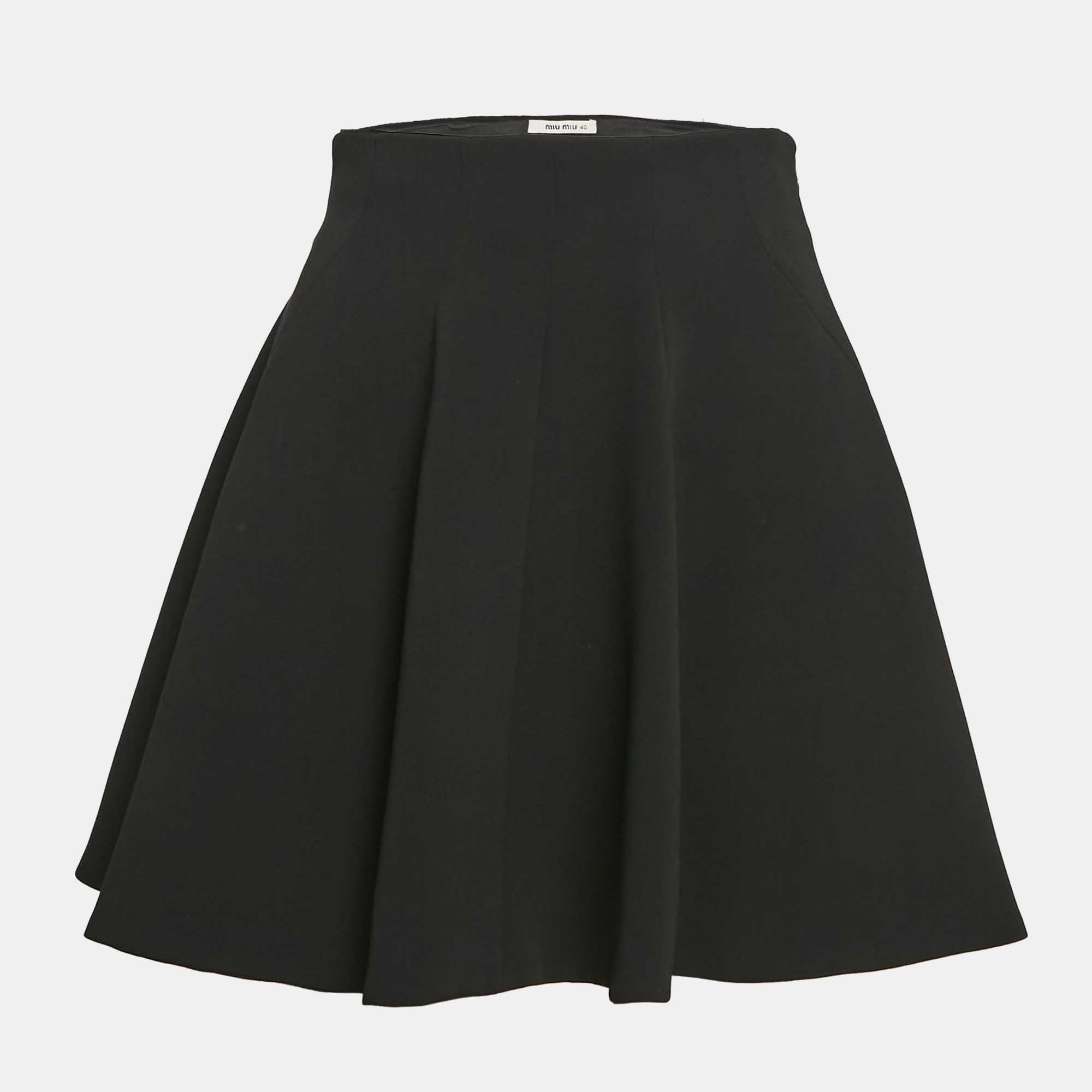 

Miu Miu Black Crepe Mini Skirt S