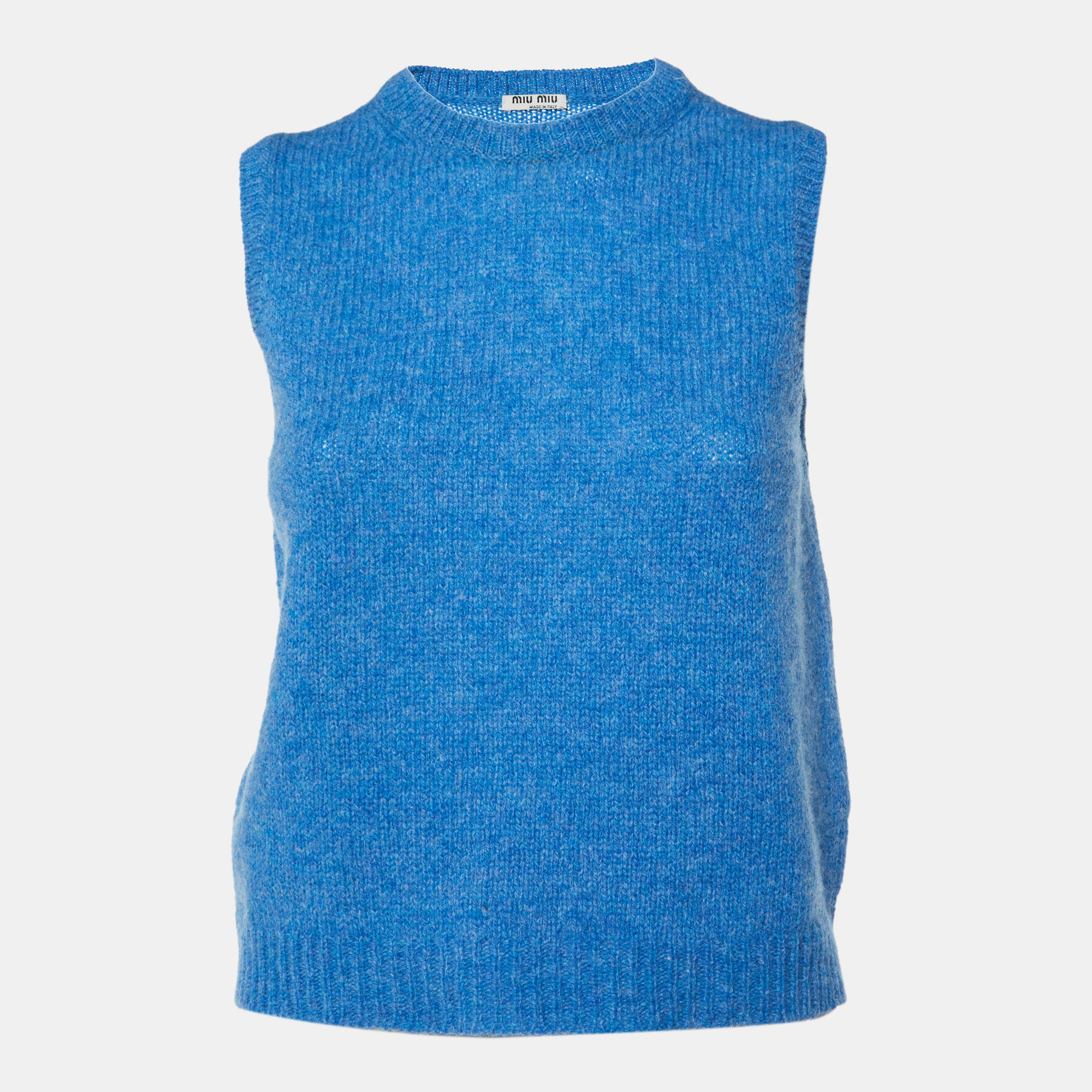 

Miu Miu Blue Wool Sleeveless Sweater S