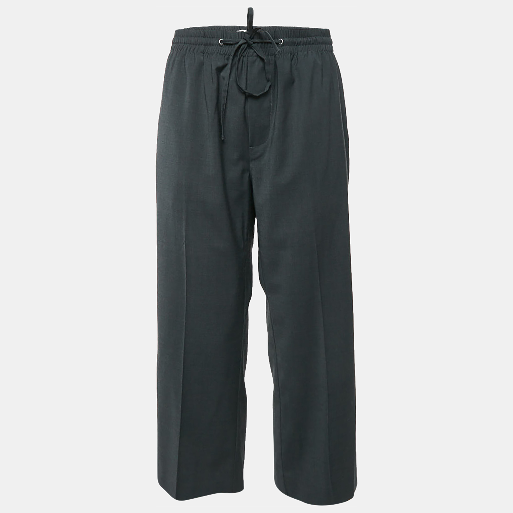 

Miu Miu Charcoal Black Wool Blend Straight Leg Trousers M