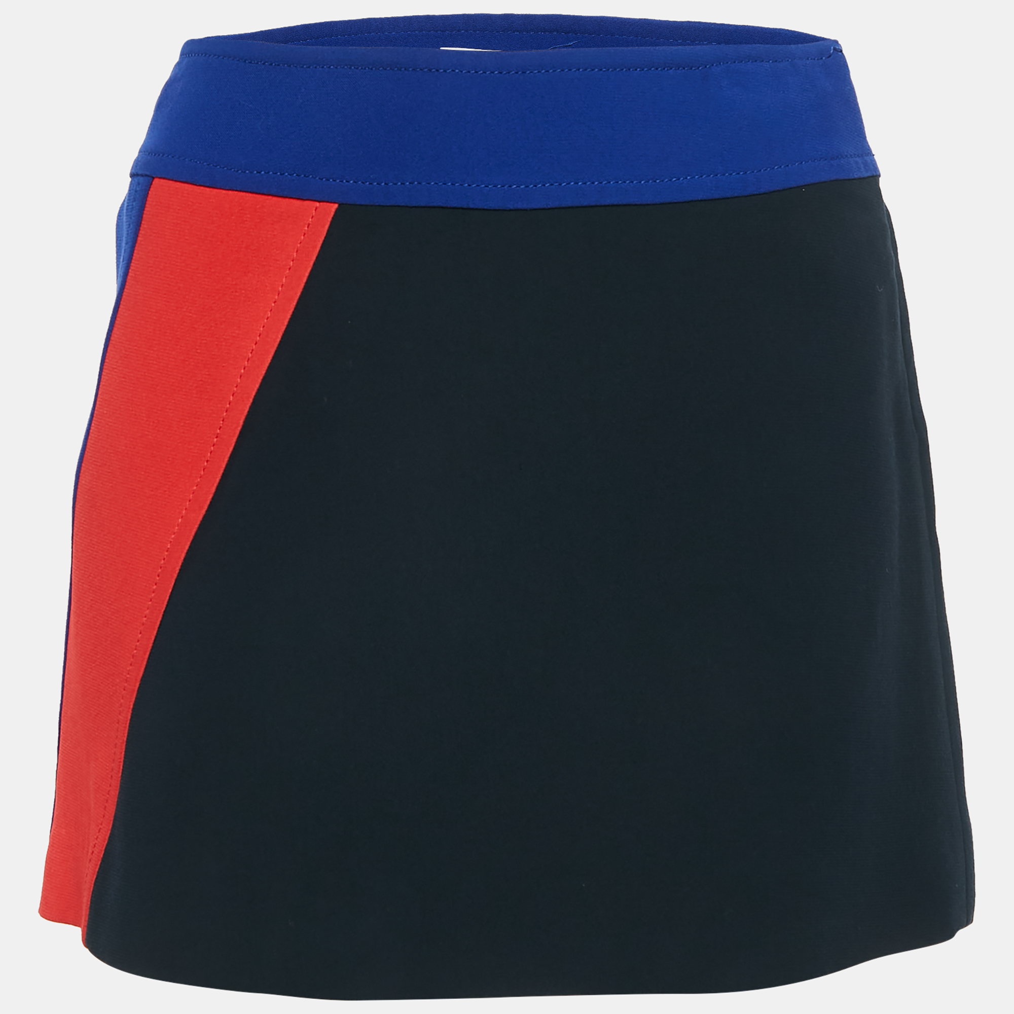 

Miu Miu Blue Colorblocked Crepe Mini Skirt S, Navy blue