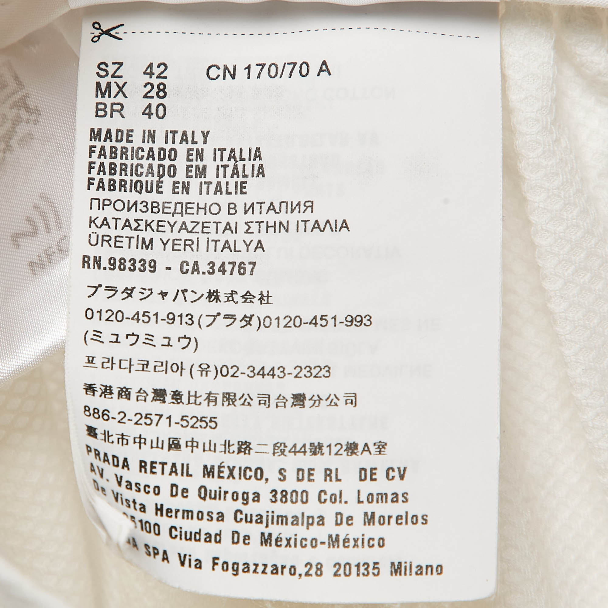 Miu Miu White Textured Cotton Midi Skirt M 
