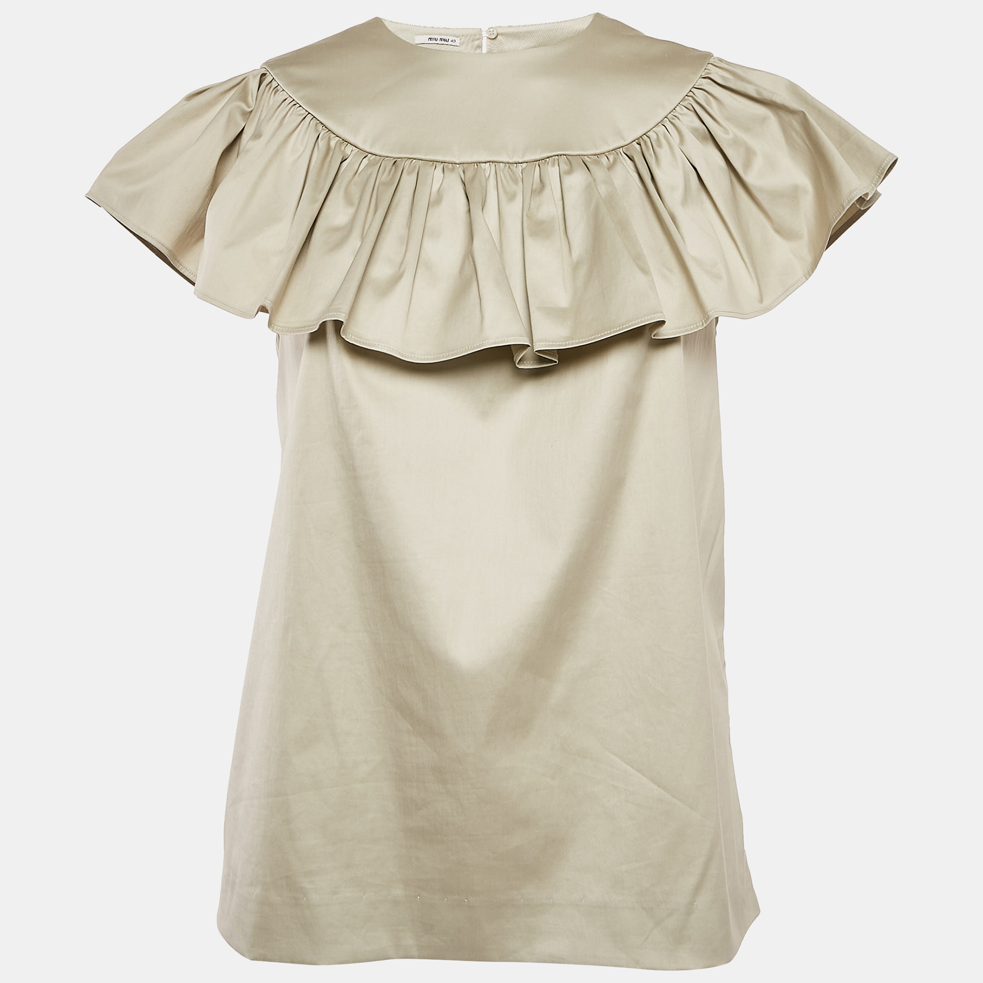 

Miu Miu Green Cotton Gathered Top S