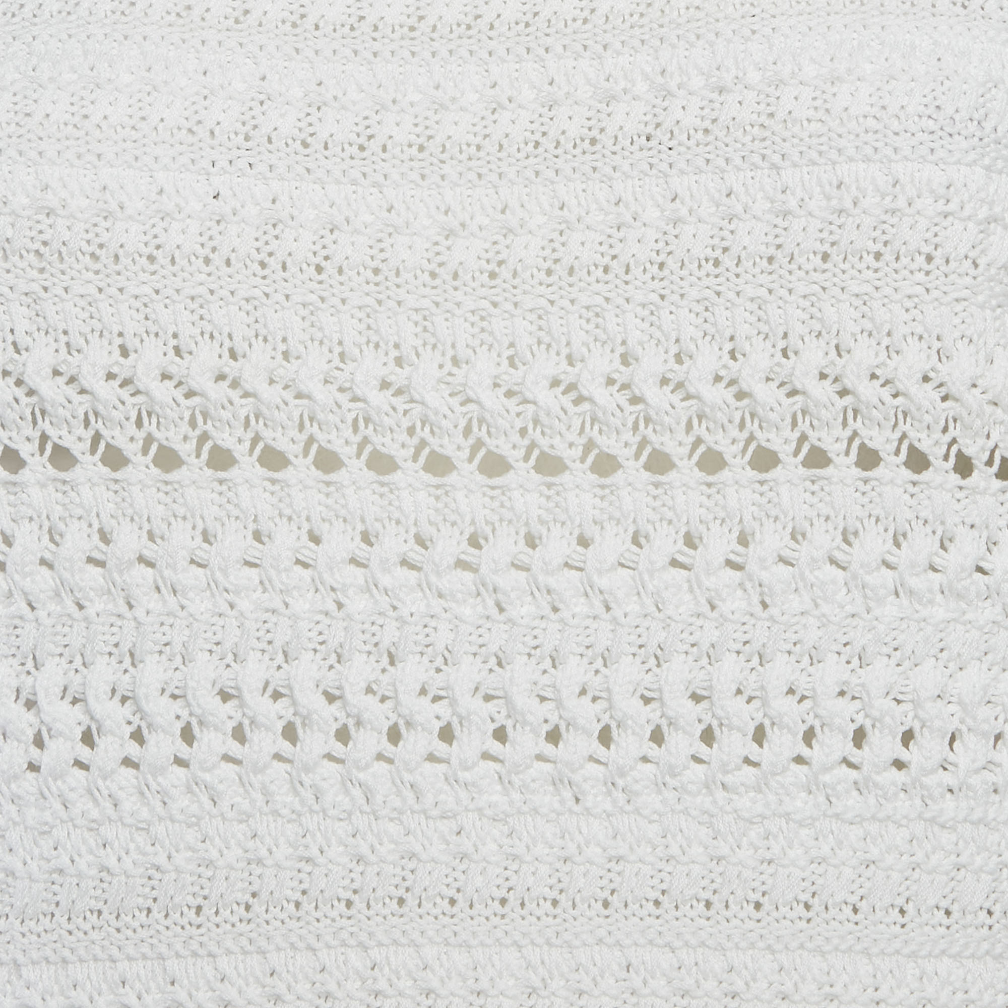 Miu Miu White Patterned Knit Round Neck Top M 
