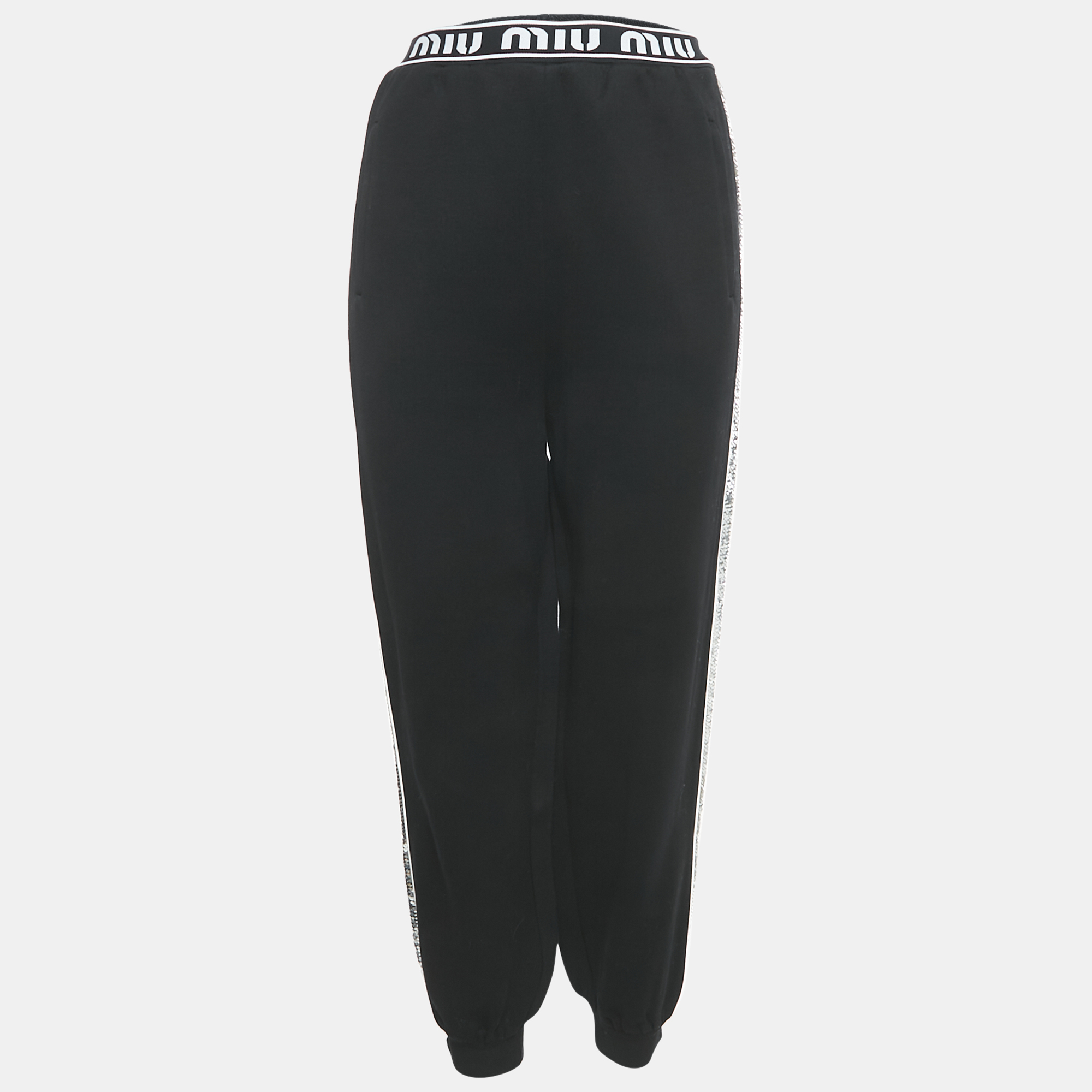 

Miu Miu Black Sequin Embellished Jersey Sweatpants XS