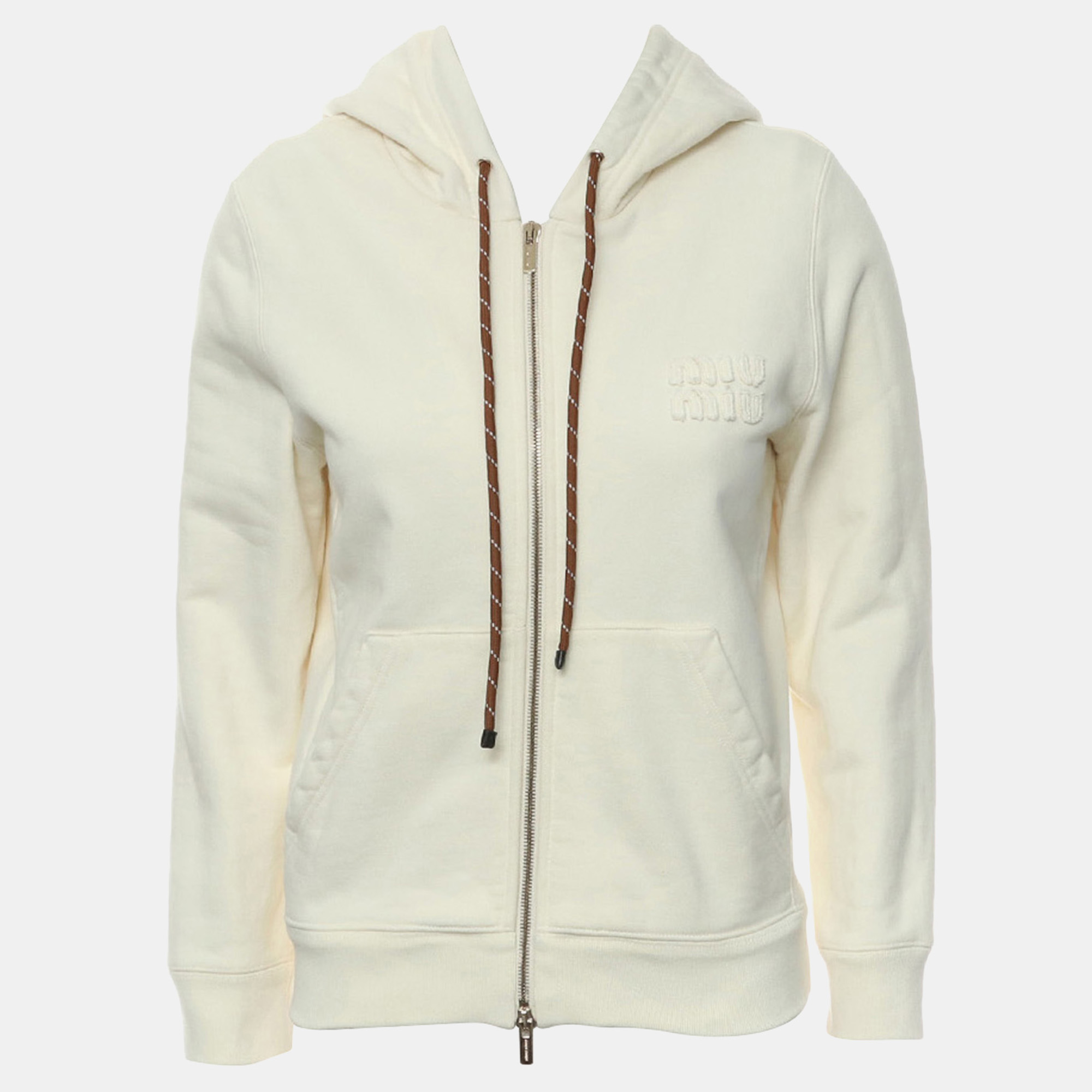 

Embroidered Zip-Up Jacket, Cream