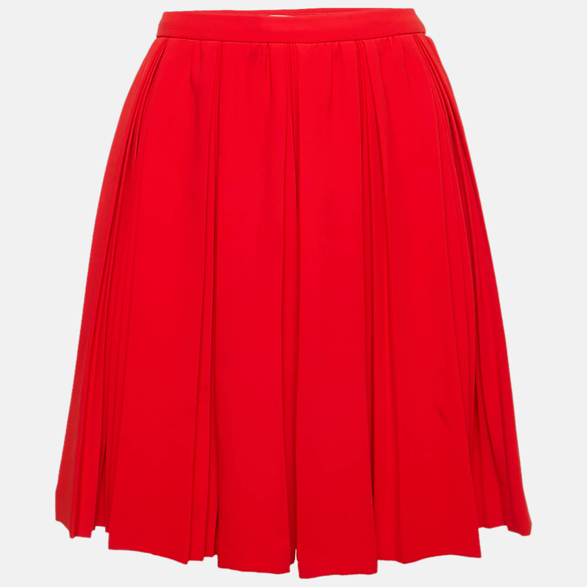 

Miu Miu Red Crepe Pleated Mini Skirt M