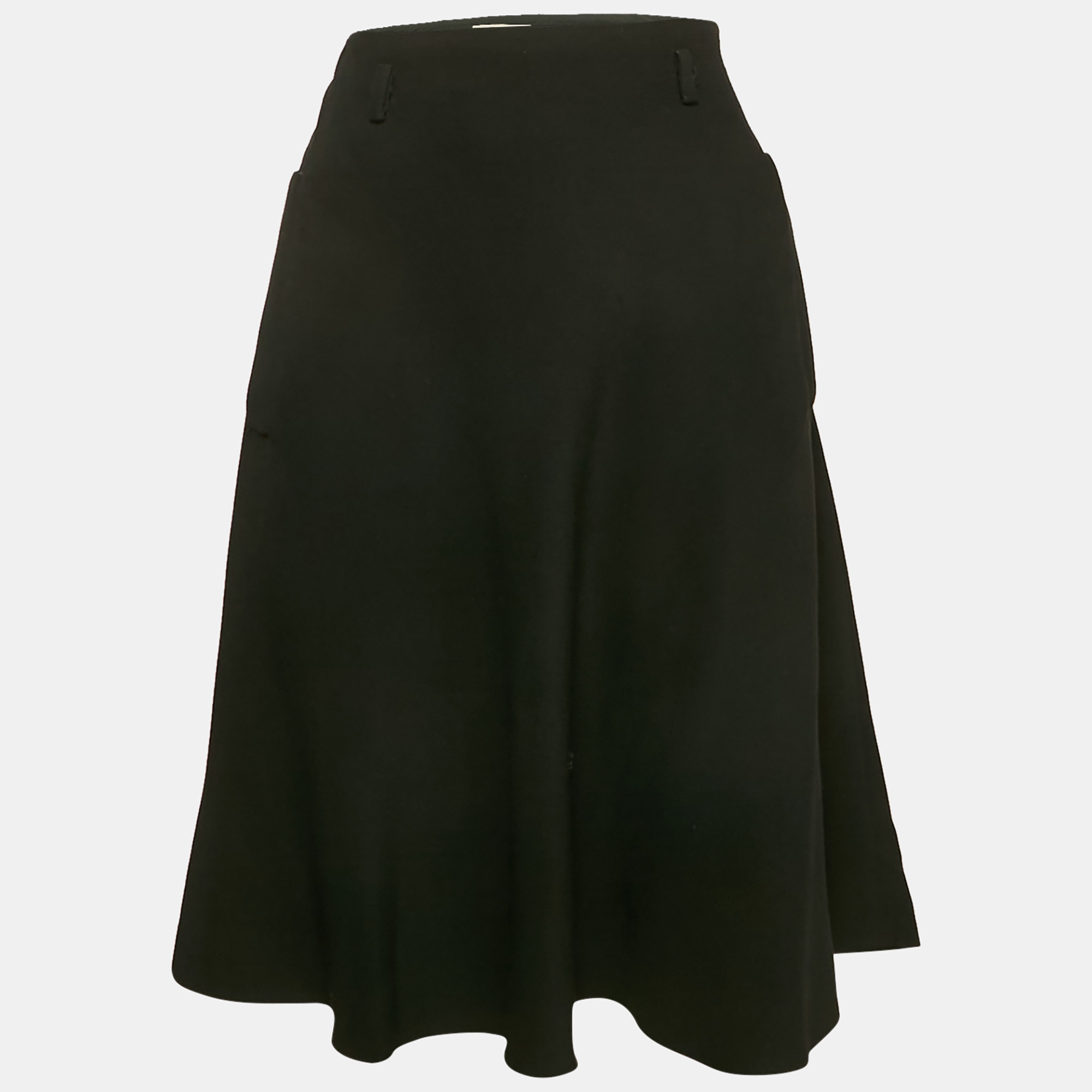 

Miu Miu Black Crepe Flared Knee Length Skirt S