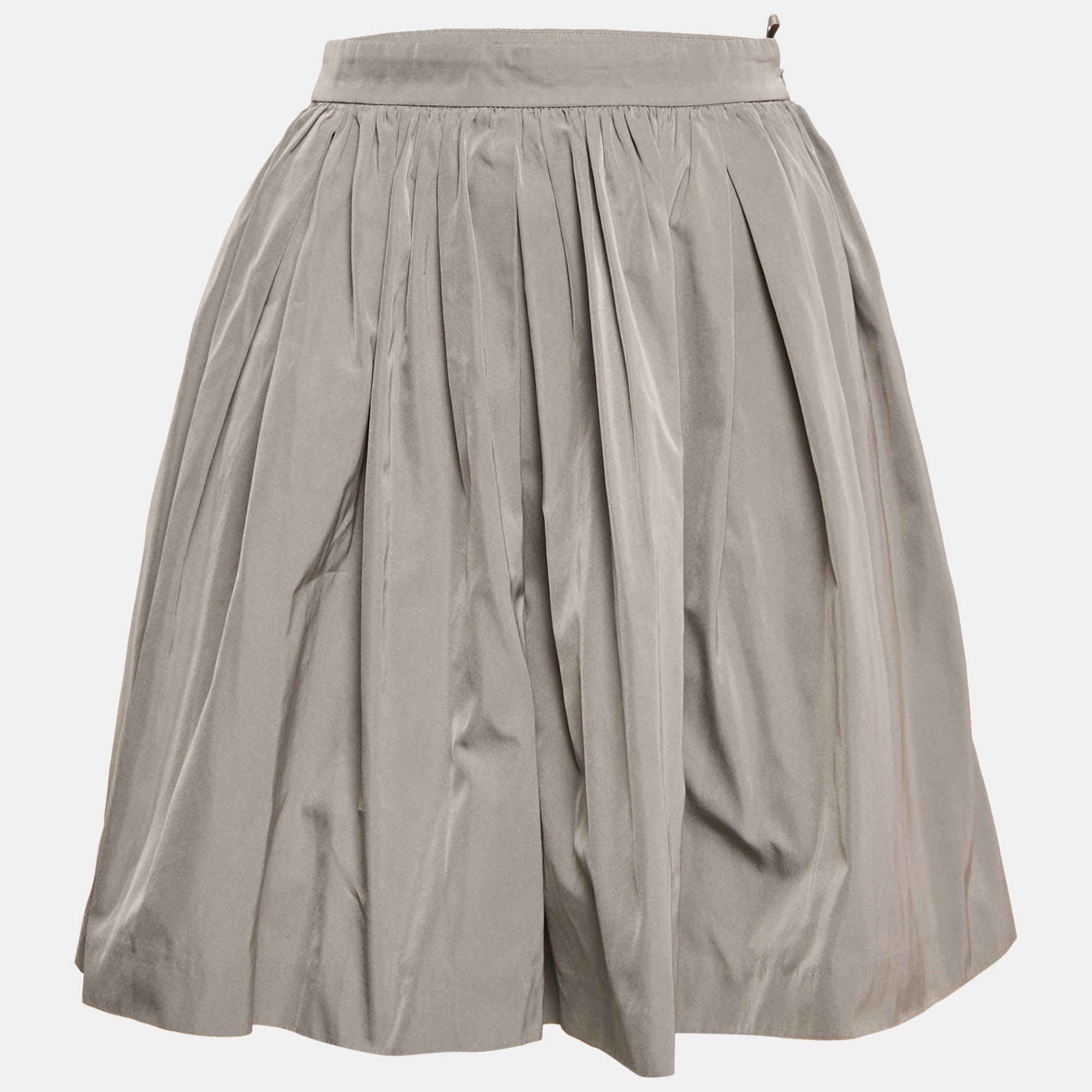 

Miu Miu Grey Synthetic Gathered Mini Skirt S