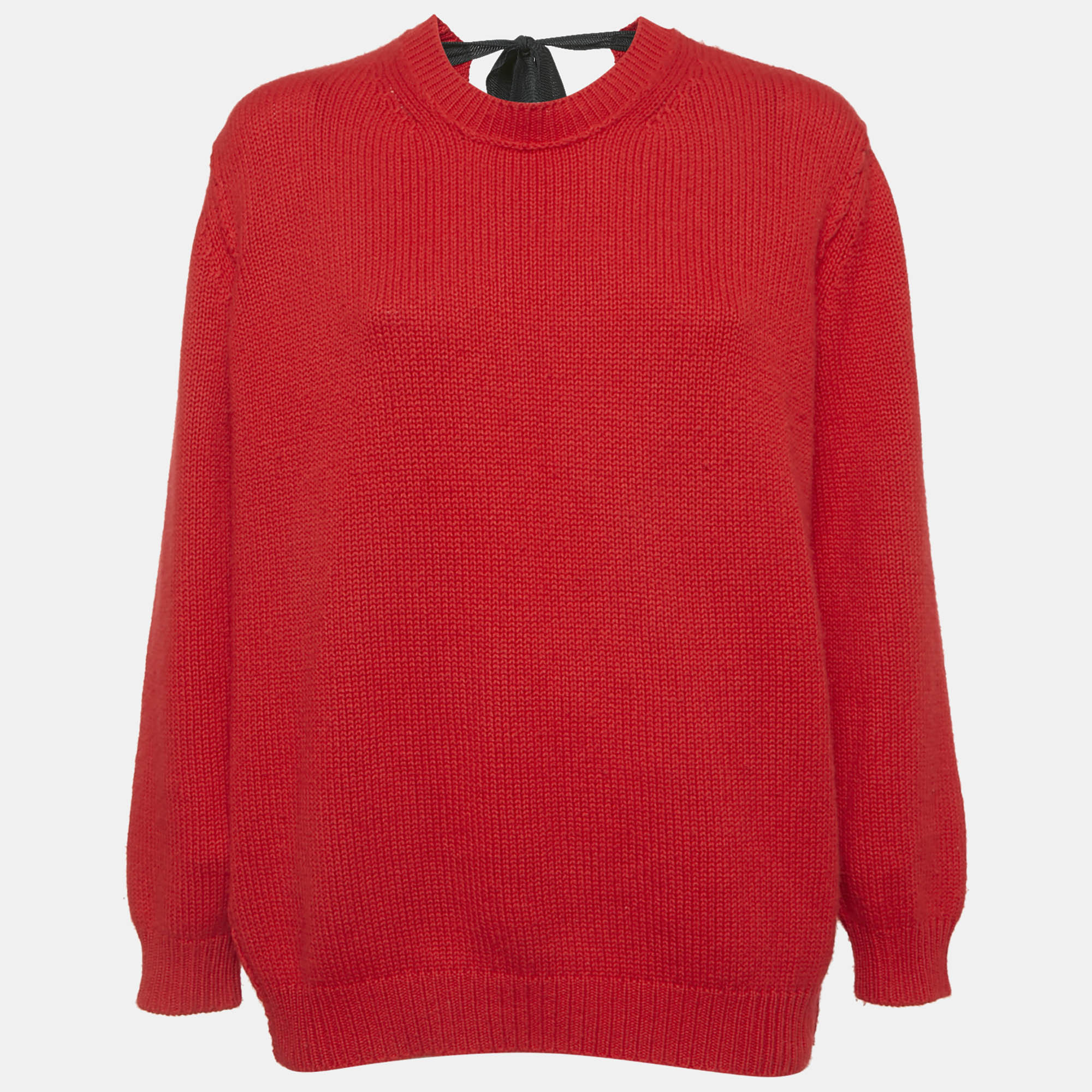 

Miu Miu Red Cashmere Rib Knit Sweater M