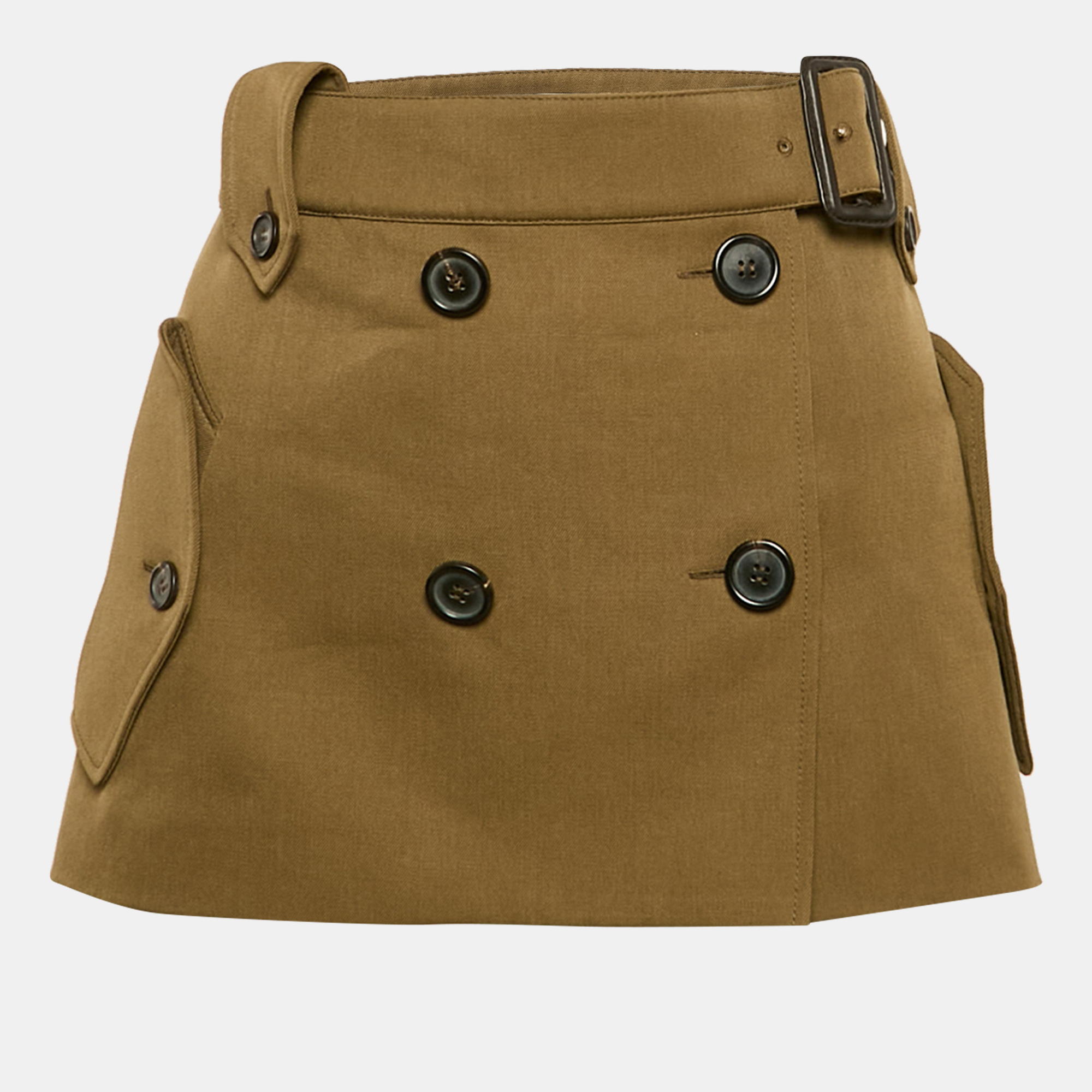 

Miu Miu Green Wool Button Detail Mini Skirt S