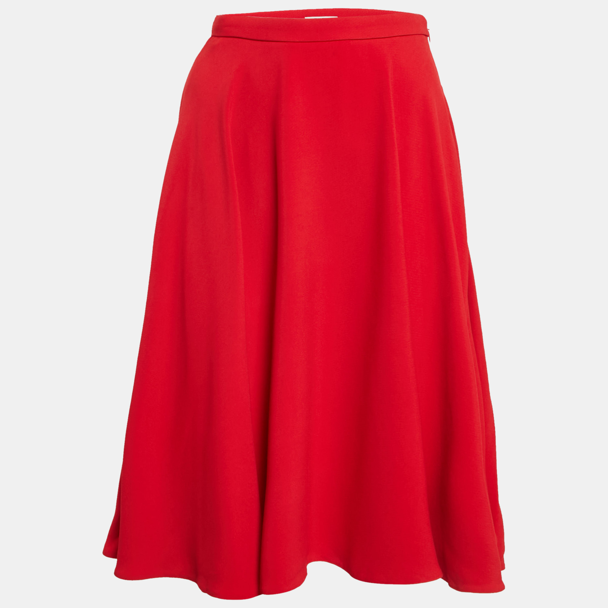 

Miu Miu Red Crepe Flared Short Skirt S