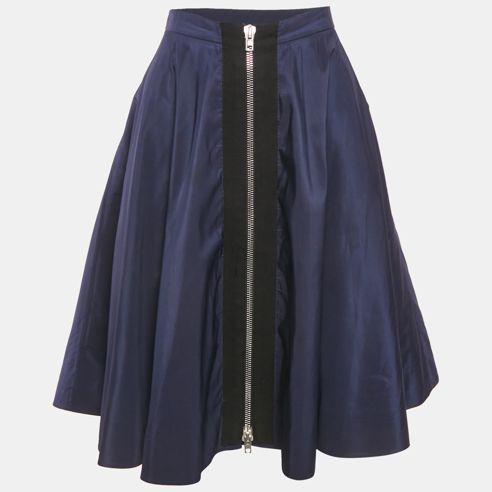 

Miu Miu Navy Blue Flared Knee-Length Skirt M