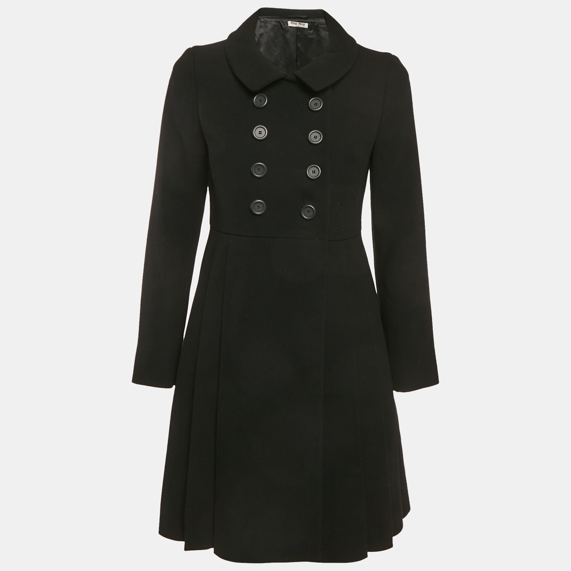 

Miu Miu Black Wool Double Breasted Coat S