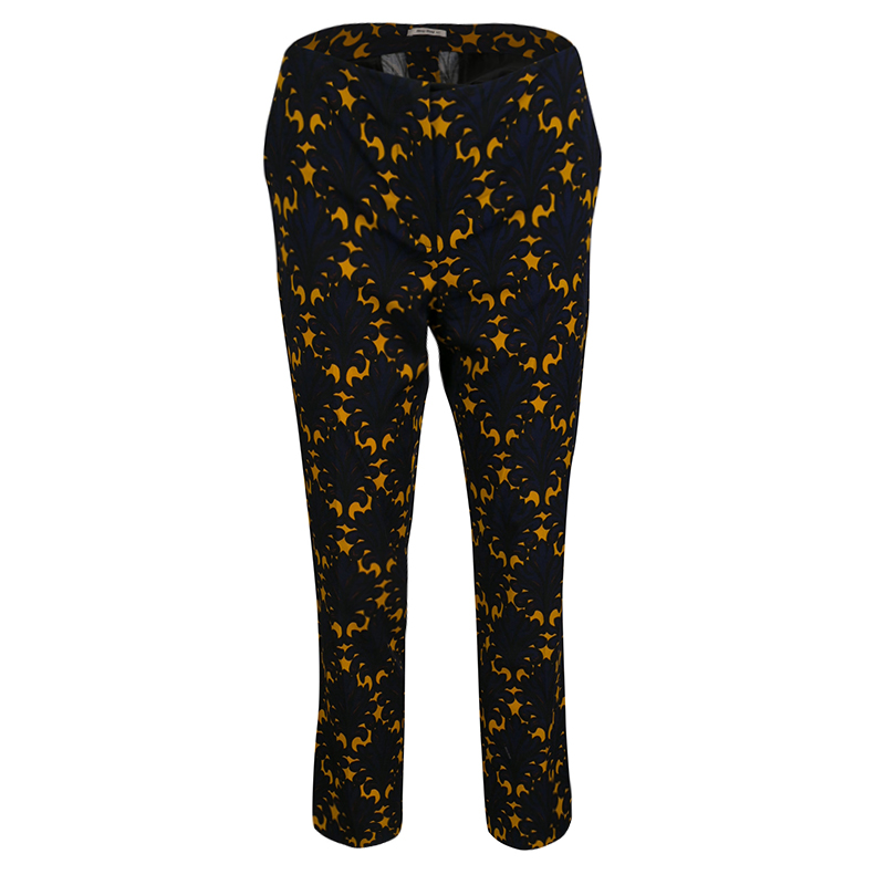Miu Miu Multicolor Printed Wool Tapered Pants S
