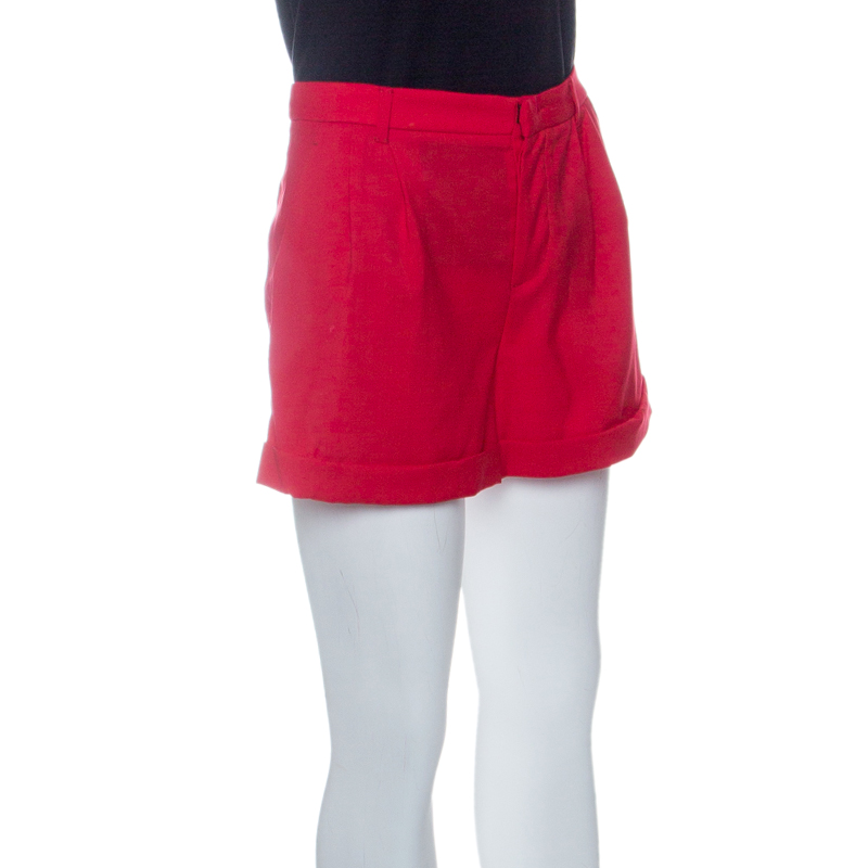 

Miu Miu Red Wool High Waist Shorts