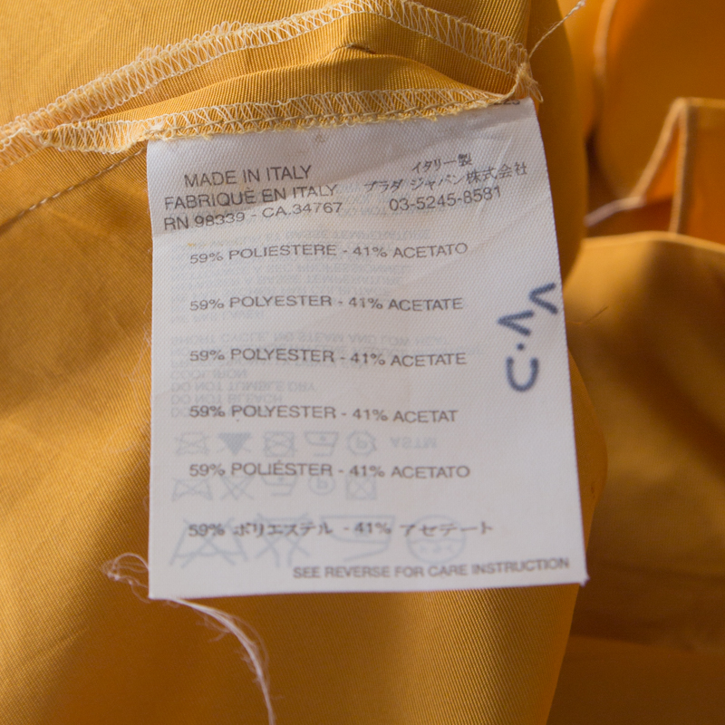 Pre-owned Miu Miu Yellow Taffeta Box Pleat Mini Skirt S