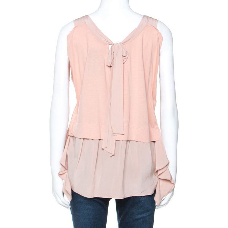 Pre-owned Miu Miu Dusky Pink Cotton And Silk Tunic S