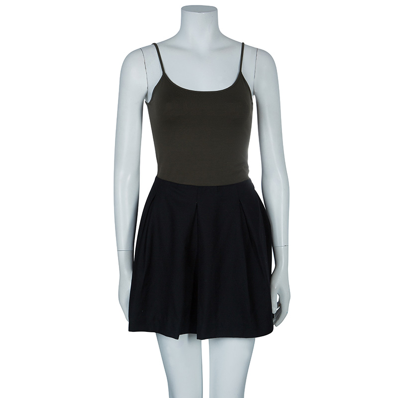 

Miu Miu Black Pleated Wool Mini Skirt
