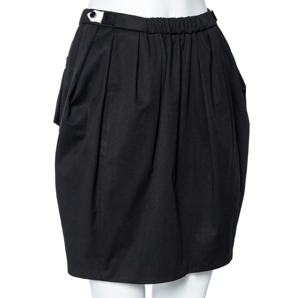 

Miu Miu Black Cotton Elasticized Waist Skirt